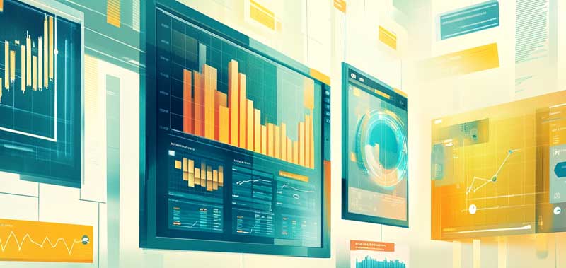 Illustration of financial reporting practices, including technology implementation, data accuracy, and team communication.