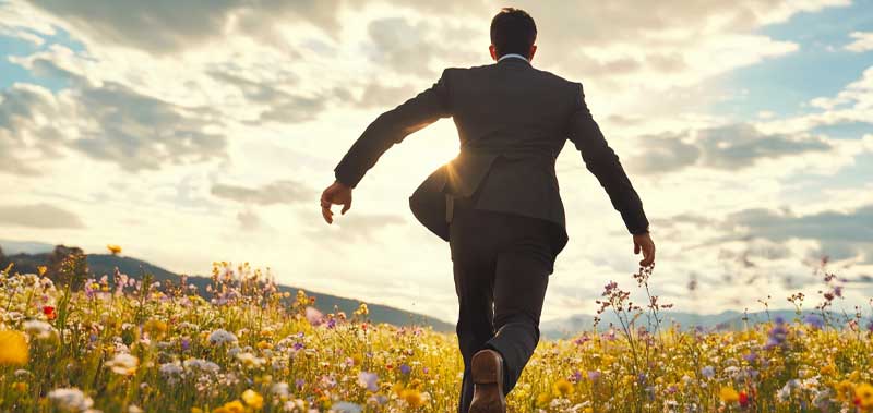 CFO Running Toward Financial Success in a Field of Flowers