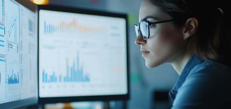 An accountant reviewing financial reports in a modern office, focusing on best practices and accuracy in financial reporting.