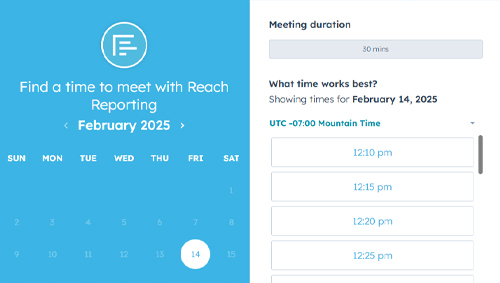schedule a reach reporting training