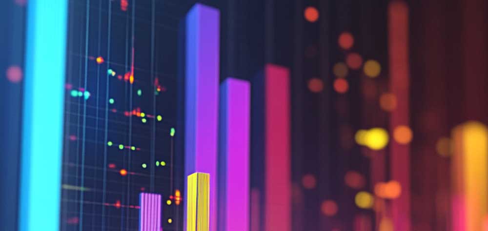 Futuristic graphs representing the evolution and advanced trends in financial reporting.